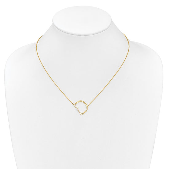 Sideways Diamond Initial Necklaces