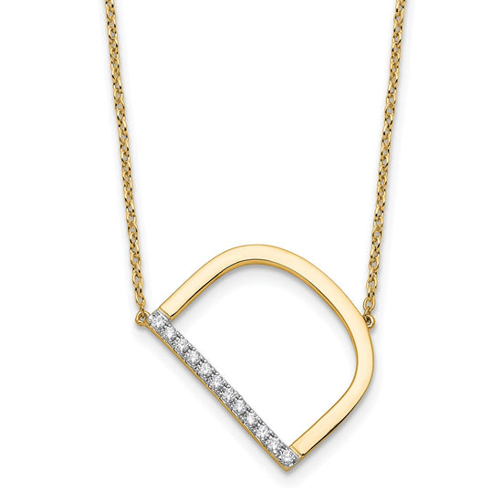 Sideways Diamond Initial Necklaces