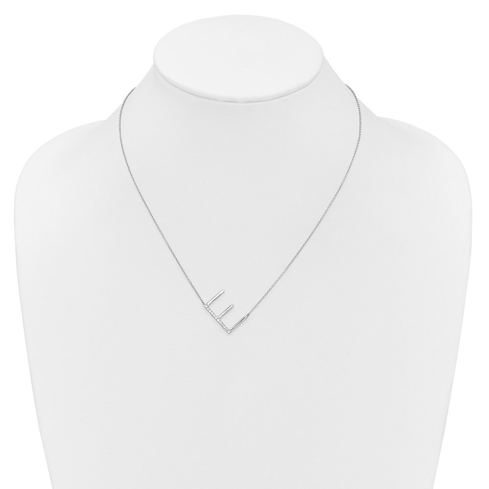 Sideways Diamond Initial Necklaces
