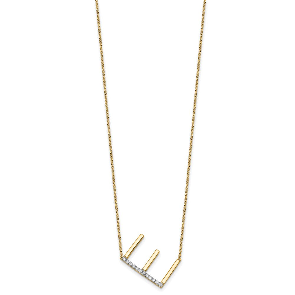 Sideways Diamond Initial Necklaces