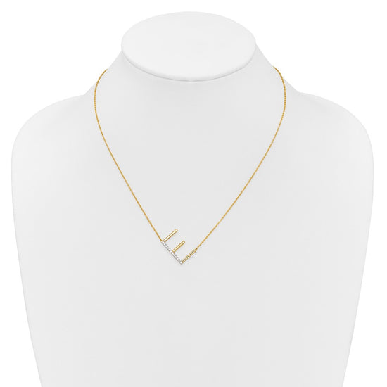 Sideways Diamond Initial Necklaces