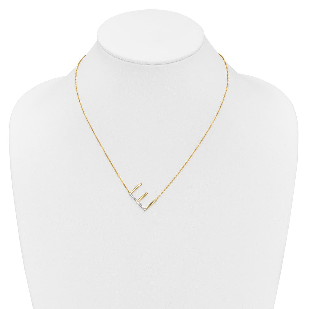 Sideways Diamond Initial Necklaces