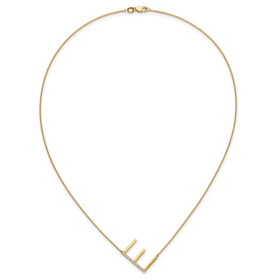 Sideways Diamond Initial Necklaces