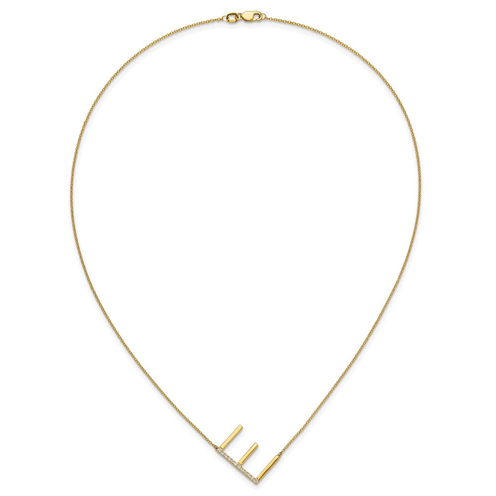 Sideways Diamond Initial Necklaces