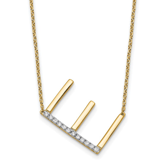 Sideways Diamond Initial Necklaces