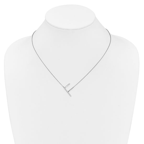 Sideways Diamond Initial Necklaces