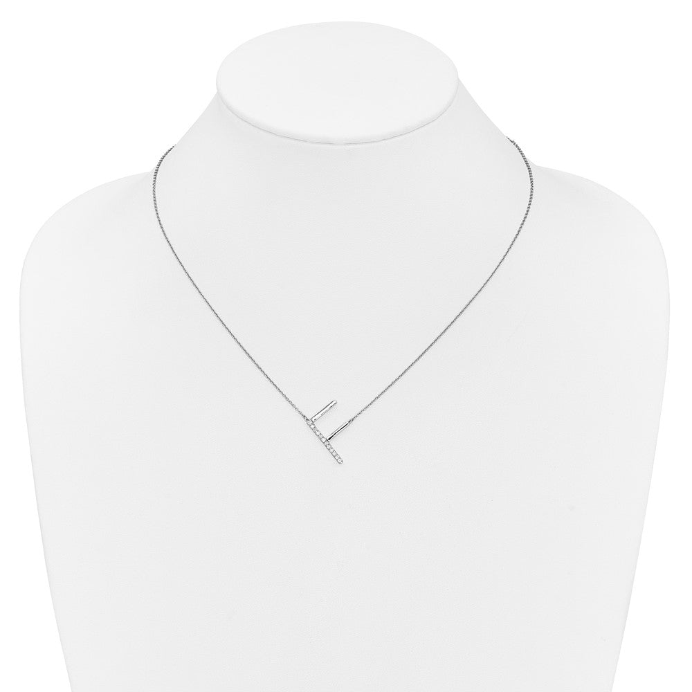 Sideways Diamond Initial Necklaces