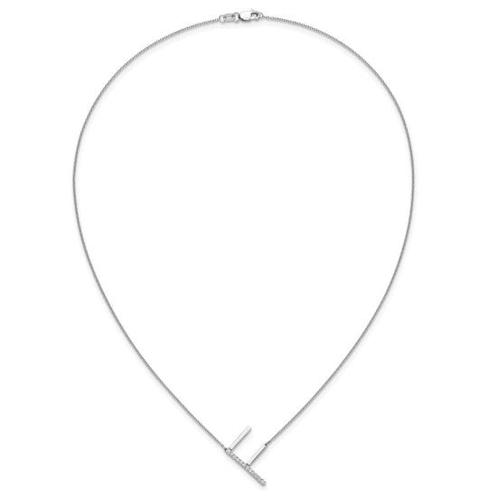 Sideways Diamond Initial Necklaces