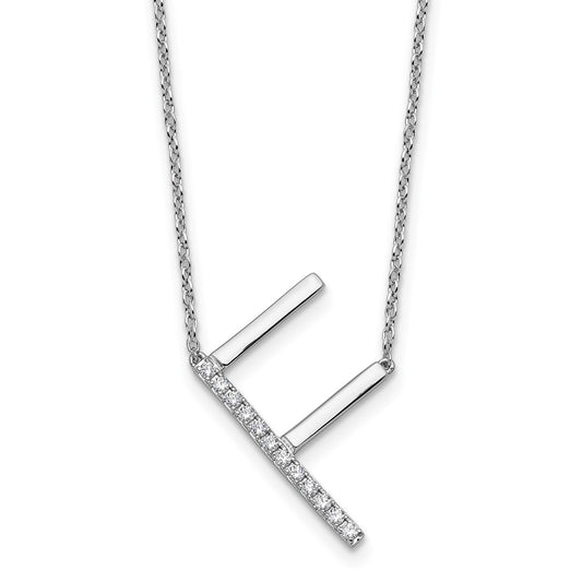 Sideways Diamond Initial Necklaces