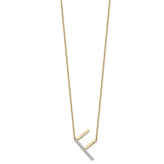 Sideways Diamond Initial Necklaces
