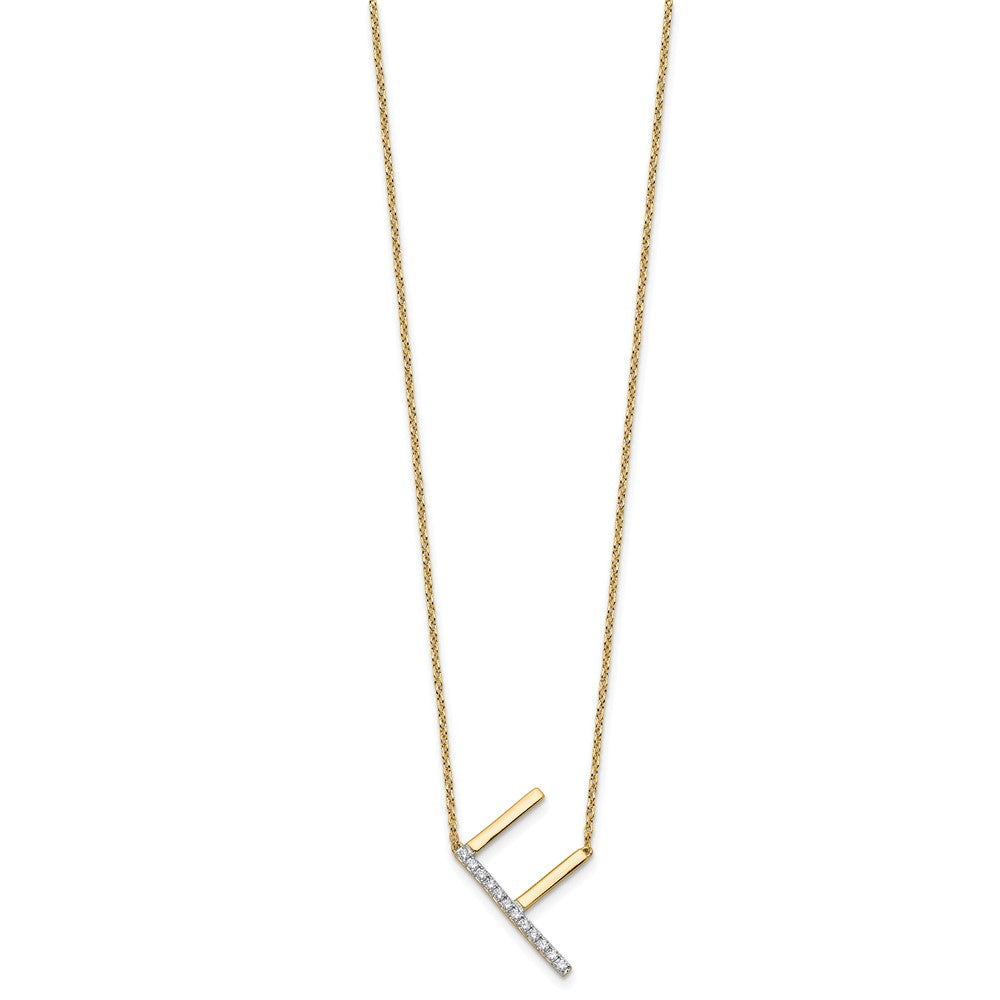 Sideways Diamond Initial Necklaces
