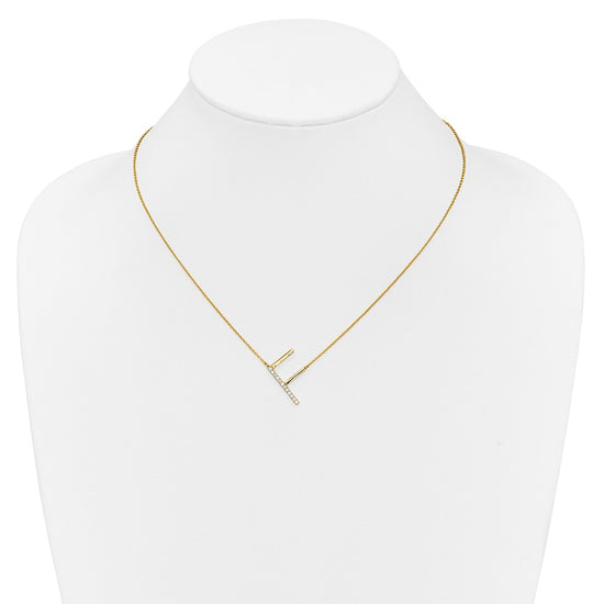 Sideways Diamond Initial Necklaces