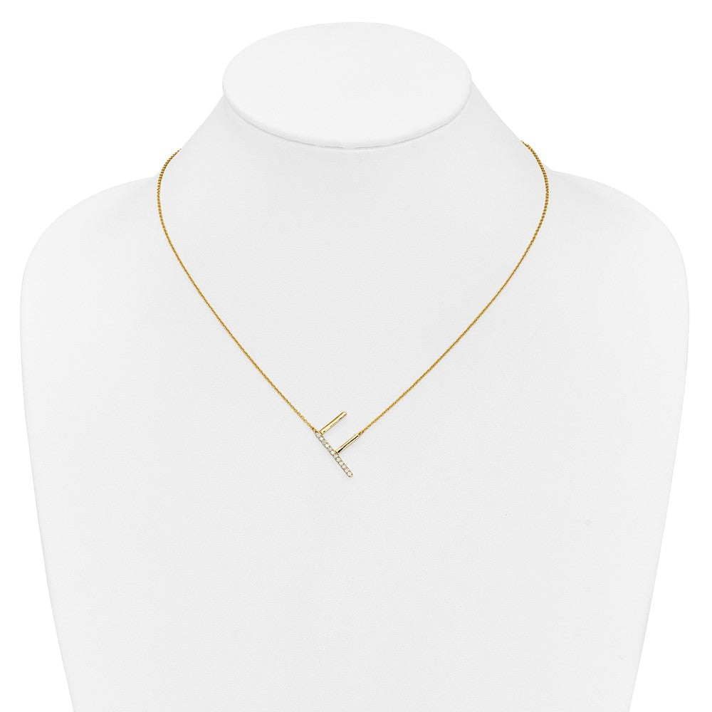 Sideways Diamond Initial Necklaces