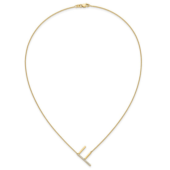 Sideways Diamond Initial Necklaces