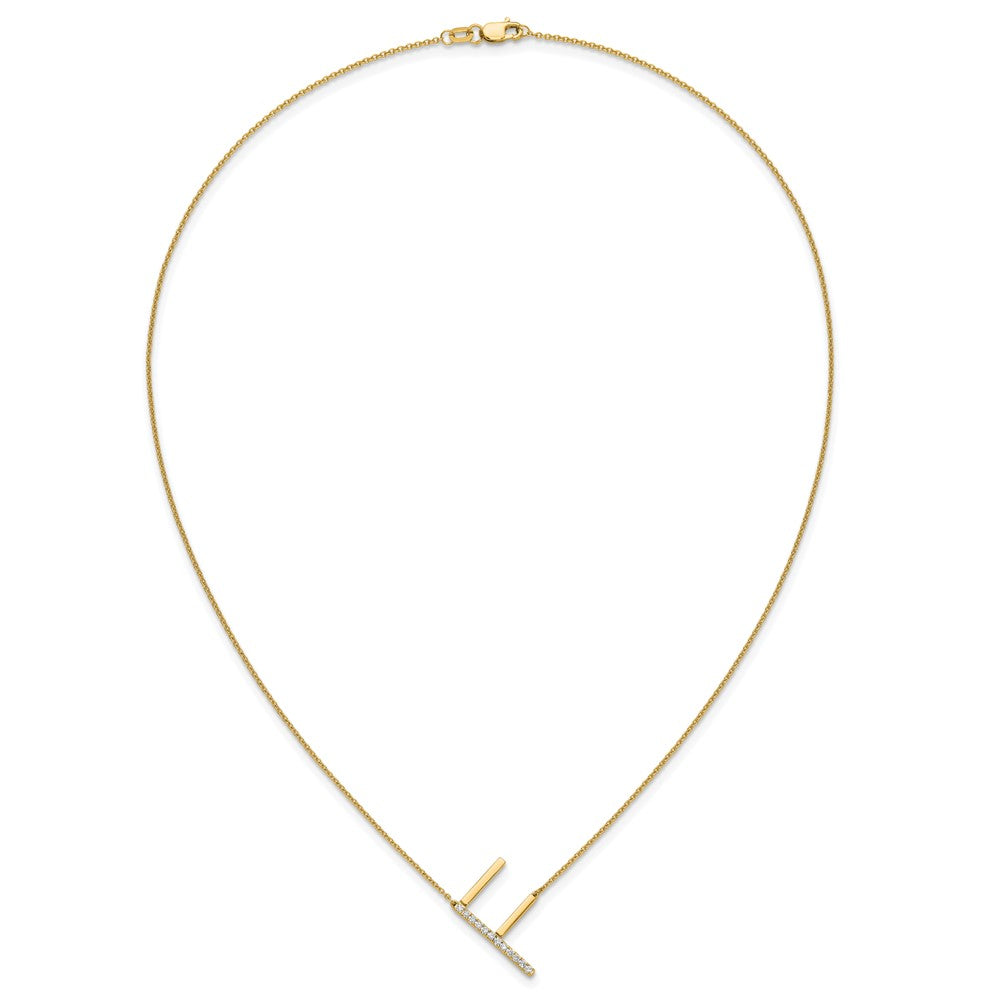 Sideways Diamond Initial Necklaces