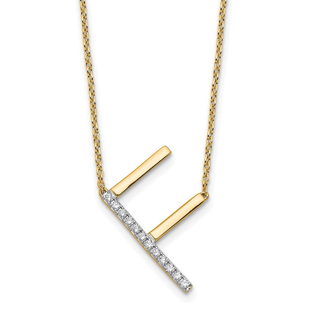Sideways Diamond Initial Necklaces