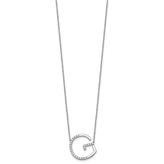 Sideways Diamond Initial Necklaces