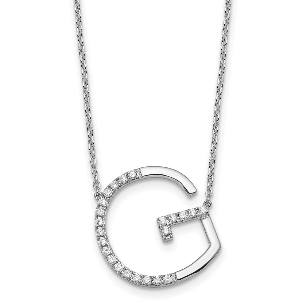 Sideways Diamond Initial Necklaces