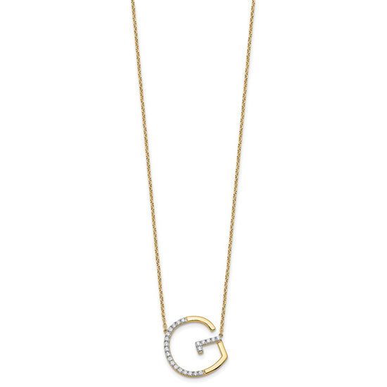 Sideways Diamond Initial Necklaces