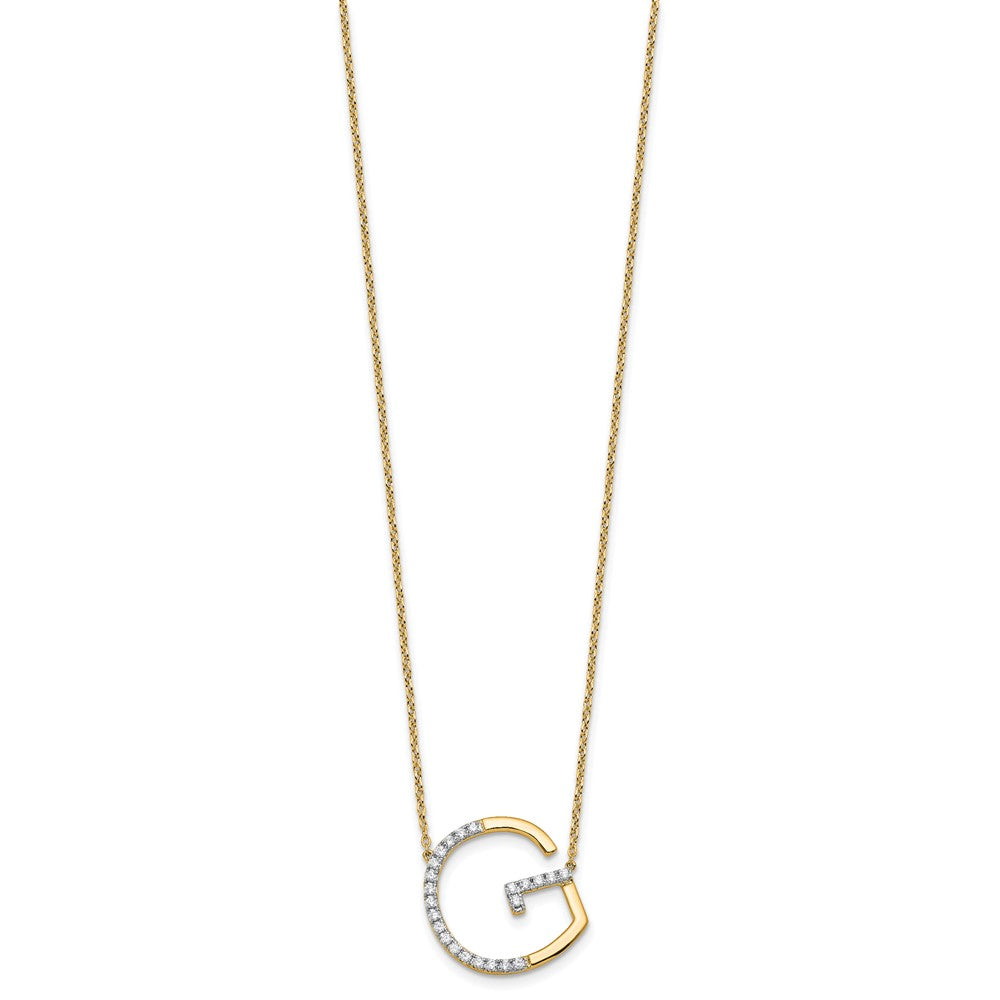 Sideways Diamond Initial Necklaces