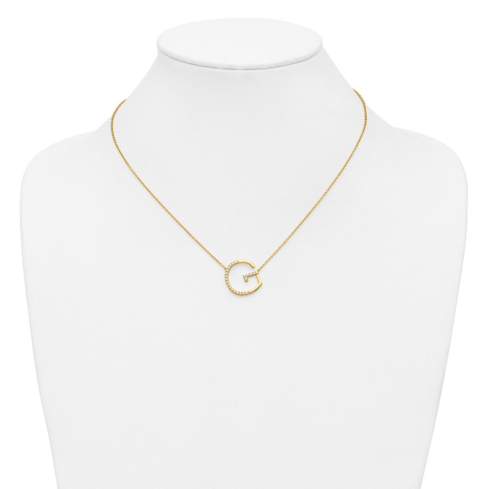 Sideways Diamond Initial Necklaces