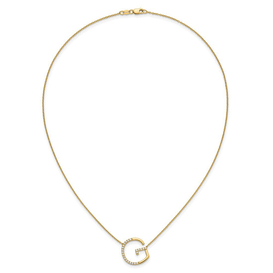 Sideways Diamond Initial Necklaces