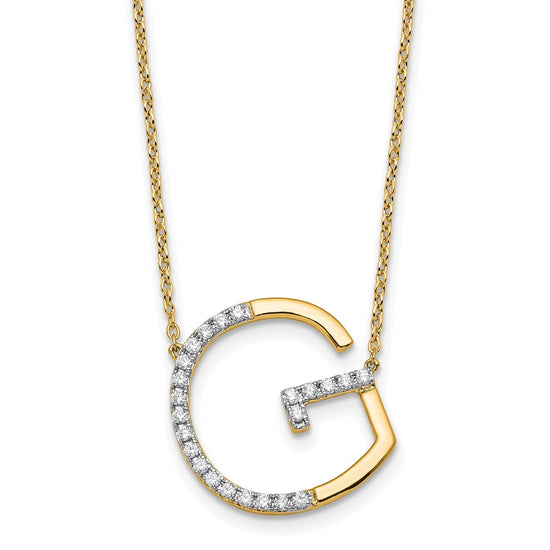 Sideways Diamond Initial Necklaces