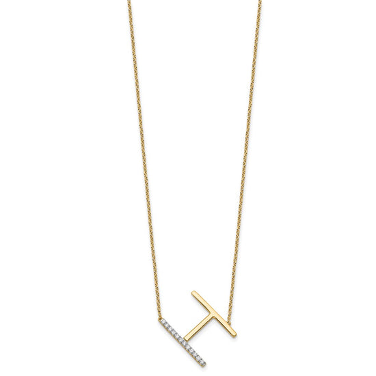Sideways Diamond Initial Necklaces