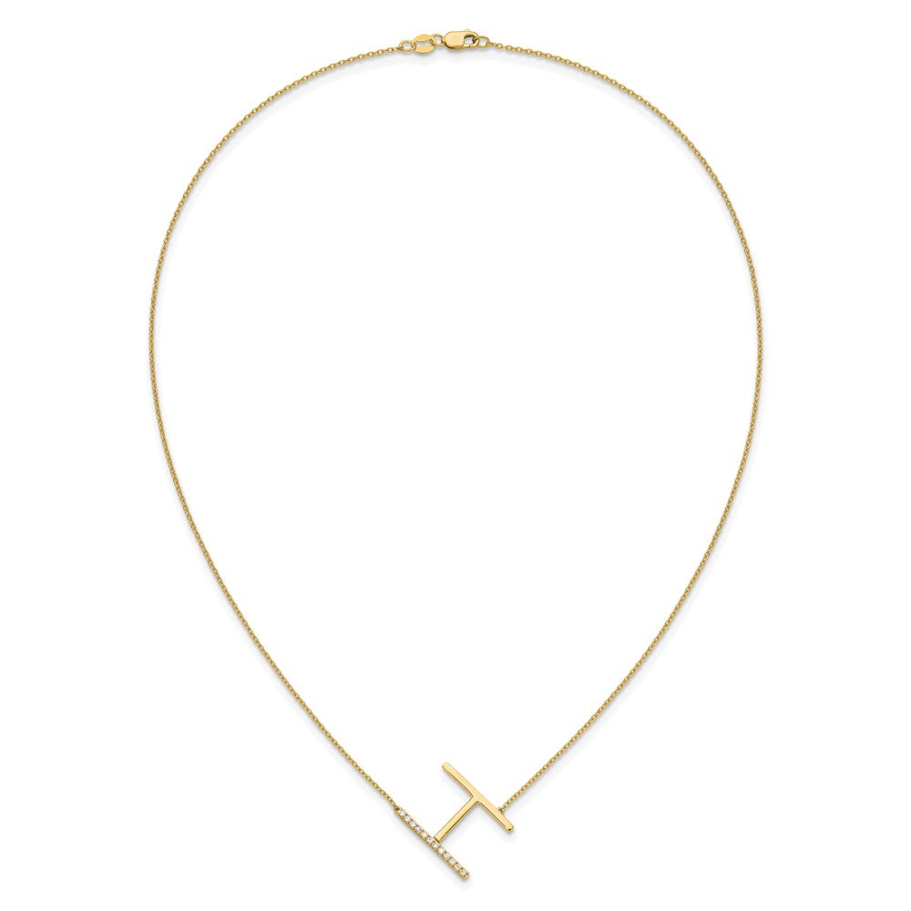 Sideways Diamond Initial Necklaces