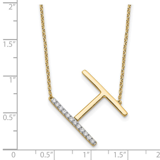 Sideways Diamond Initial Necklaces
