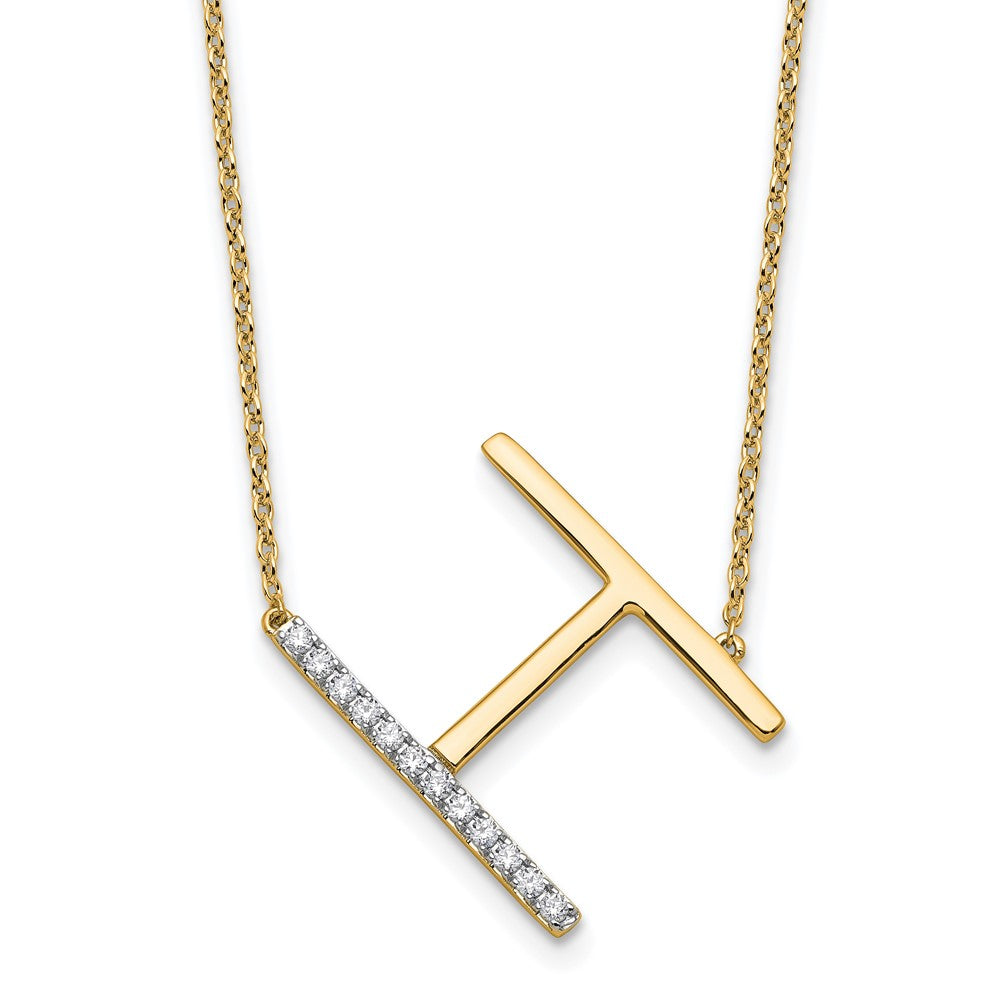 Sideways Diamond Initial Necklaces