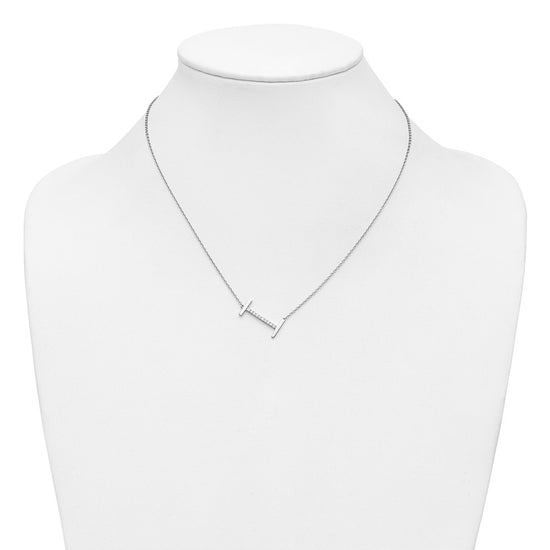 Sideways Diamond Initial Necklaces
