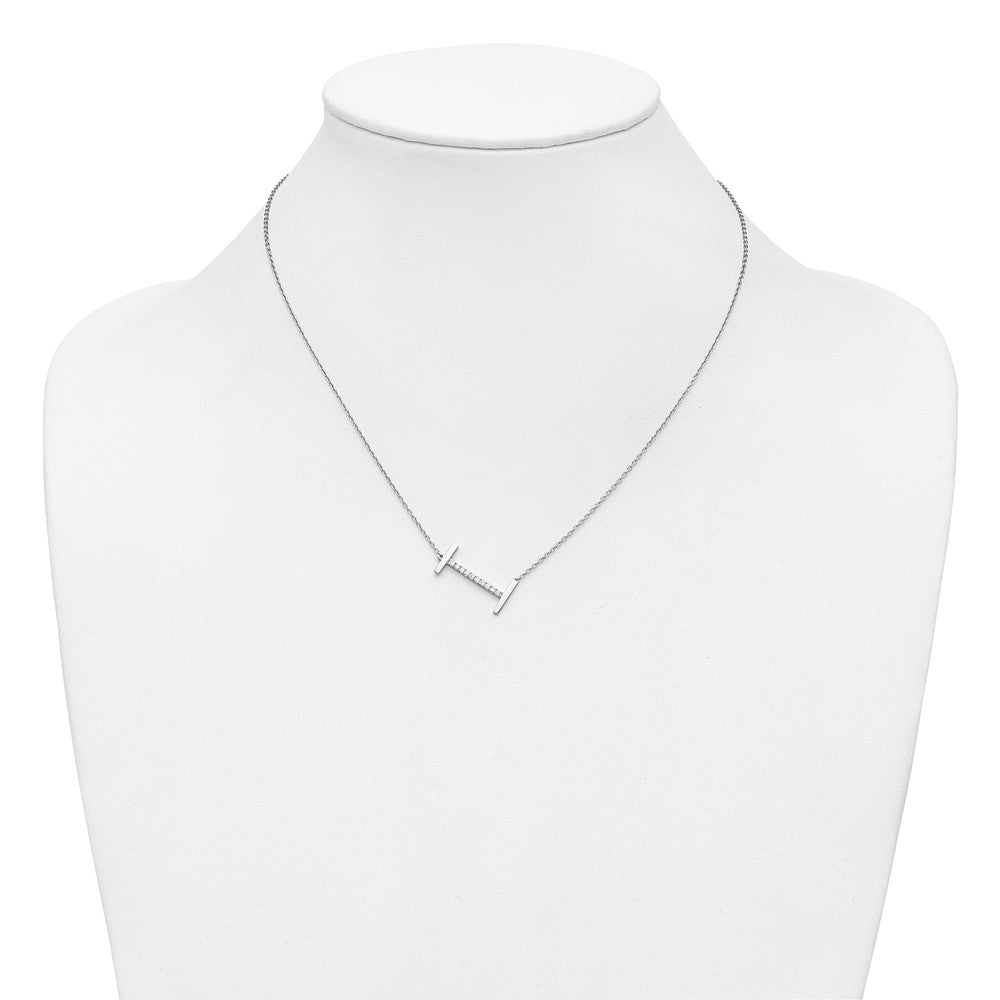 Sideways Diamond Initial Necklaces