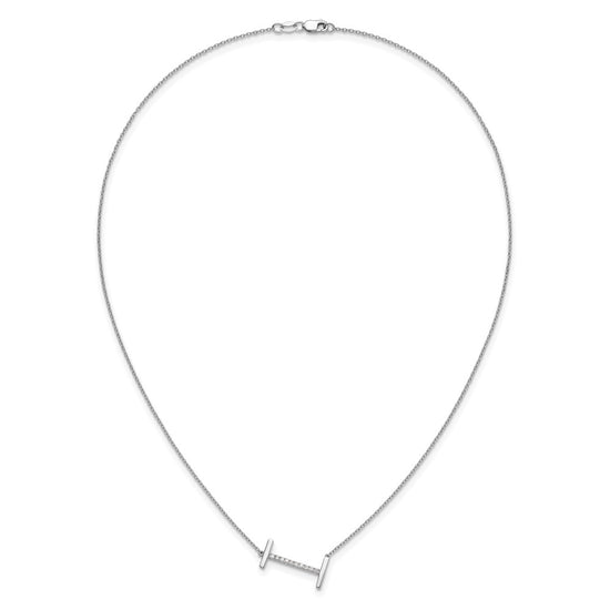 Sideways Diamond Initial Necklaces