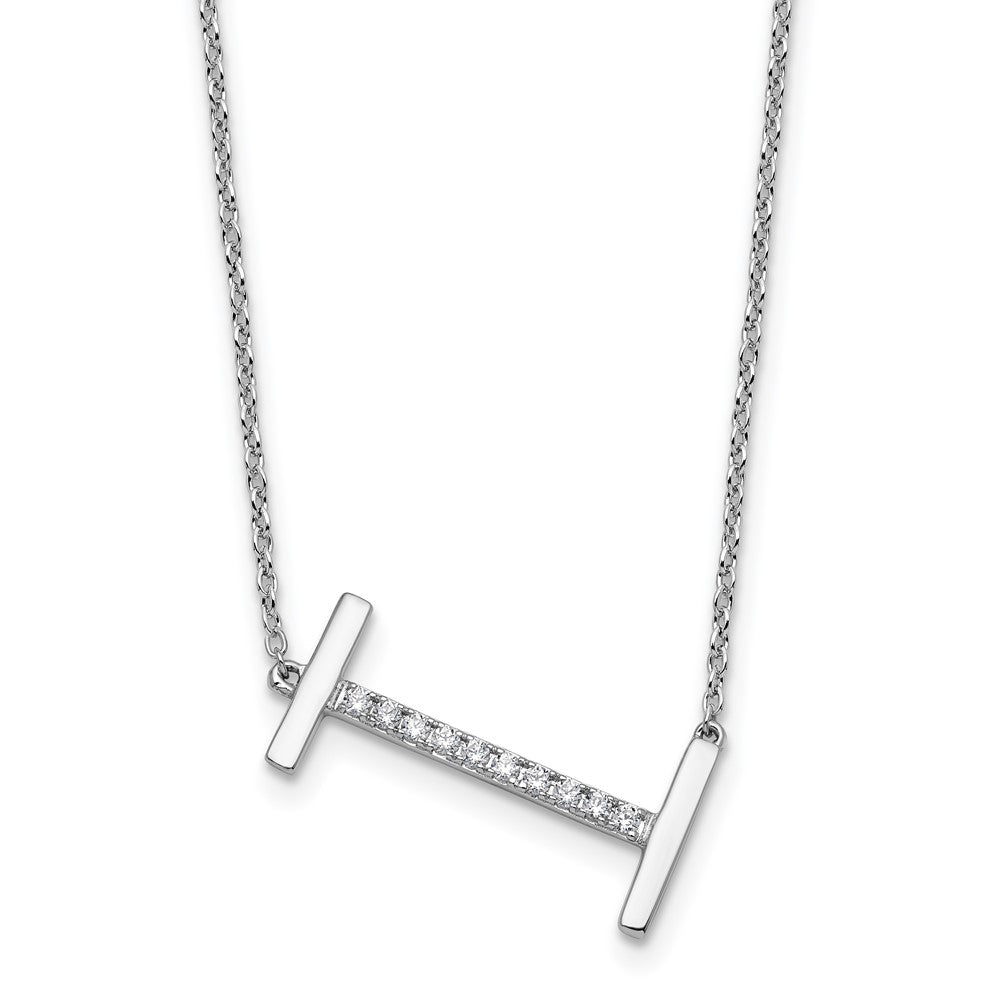Sideways Diamond Initial Necklaces
