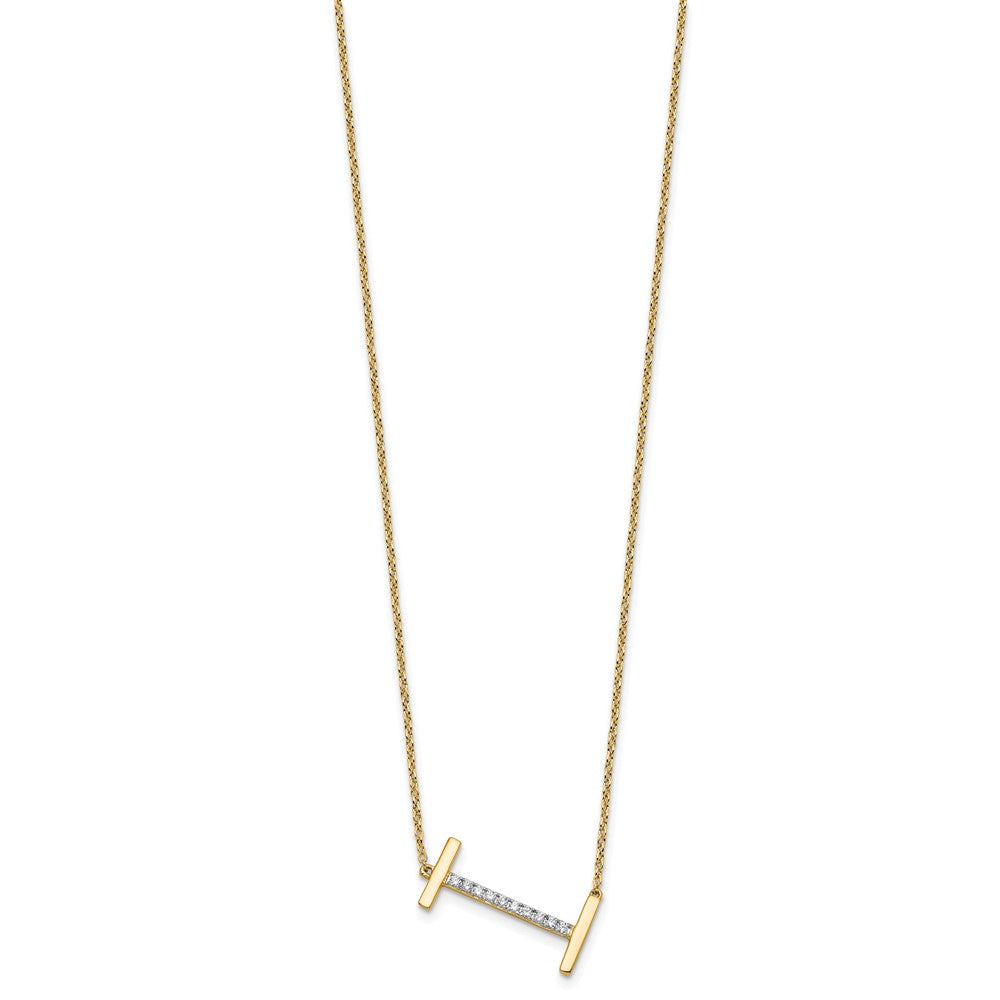 Sideways Diamond Initial Necklaces