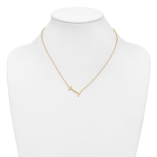 Sideways Diamond Initial Necklaces