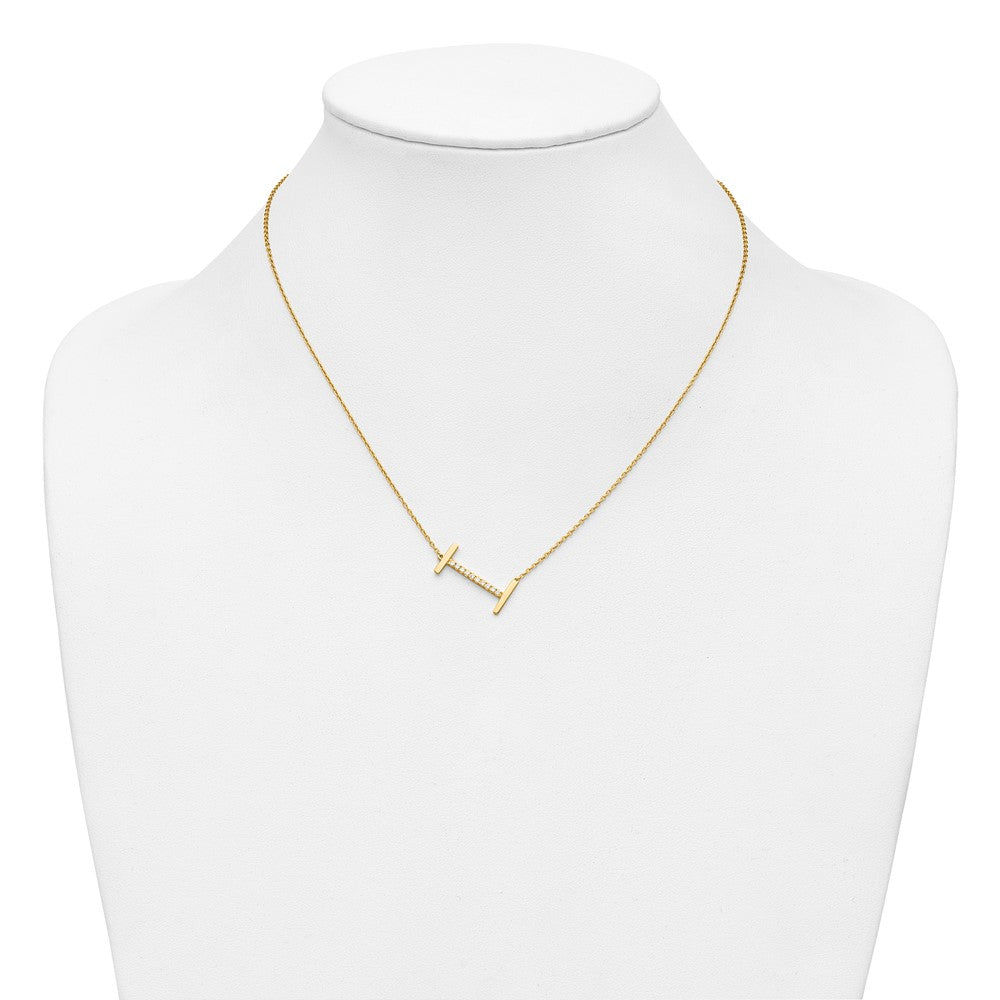 Sideways Diamond Initial Necklaces