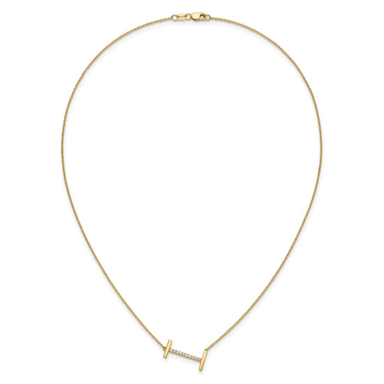 Sideways Diamond Initial Necklaces