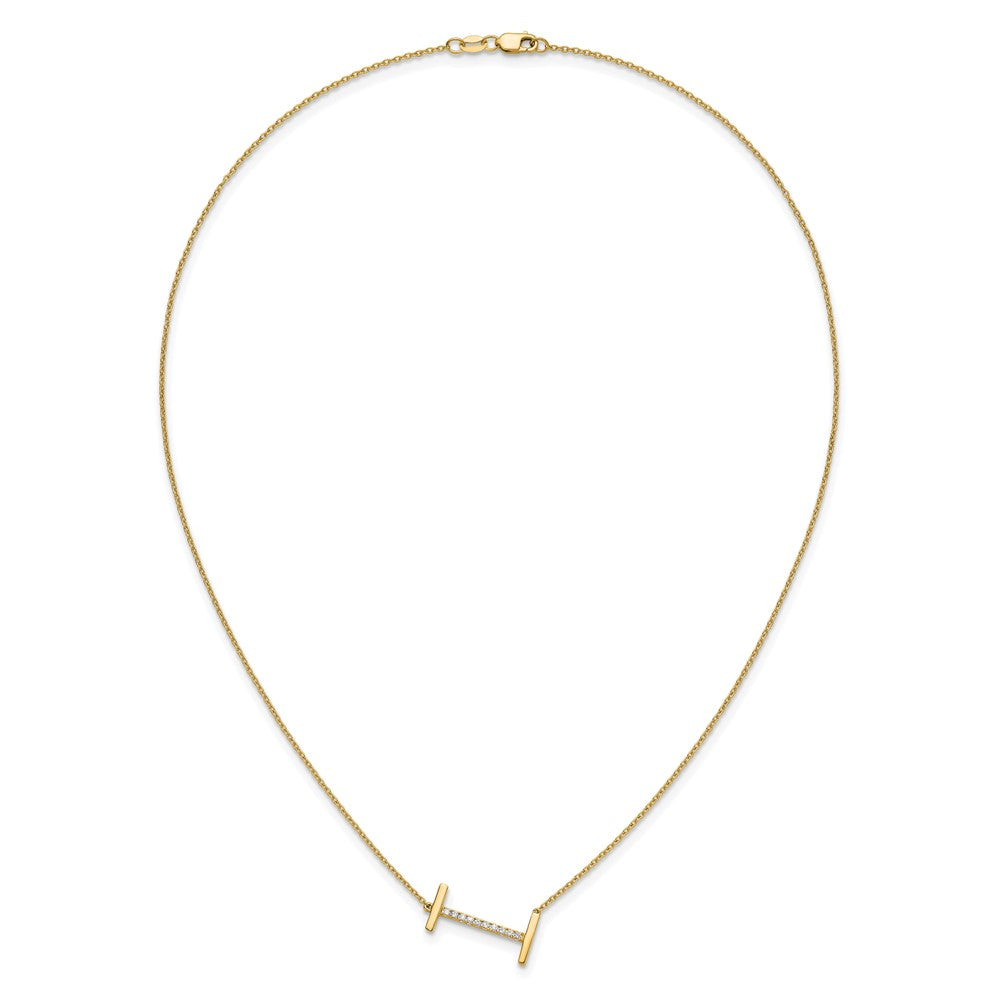 Sideways Diamond Initial Necklaces