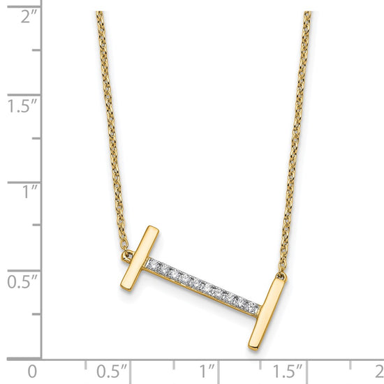 Sideways Diamond Initial Necklaces