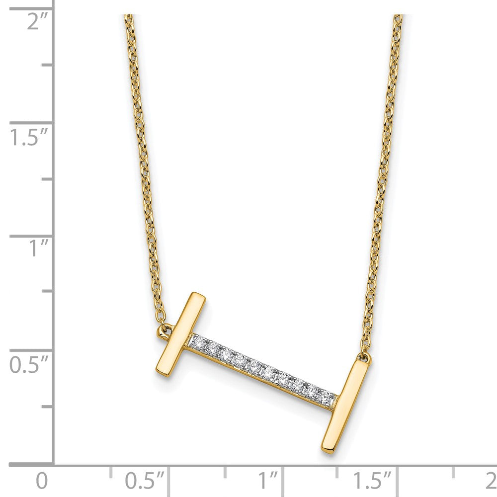 Sideways Diamond Initial Necklaces