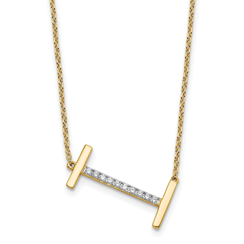 Sideways Diamond Initial Necklaces