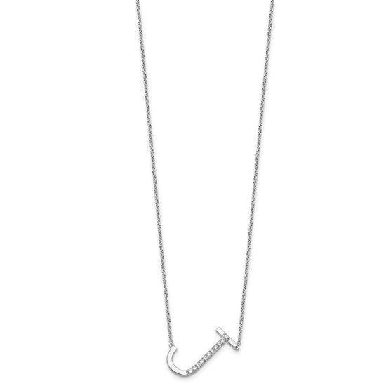 Sideways Diamond Initial Necklaces