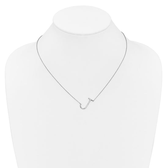 Sideways Diamond Initial Necklaces