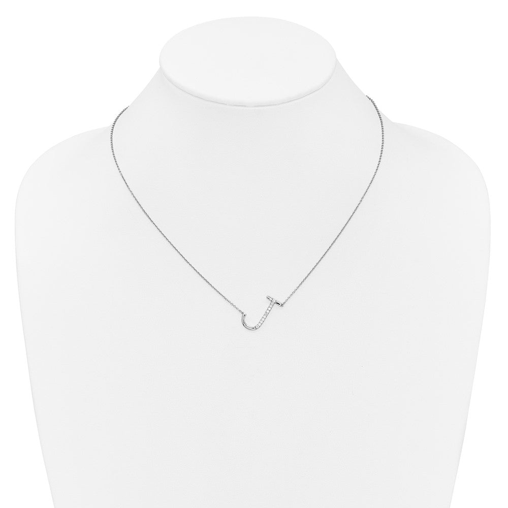 Sideways Diamond Initial Necklaces