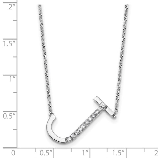 Sideways Diamond Initial Necklaces