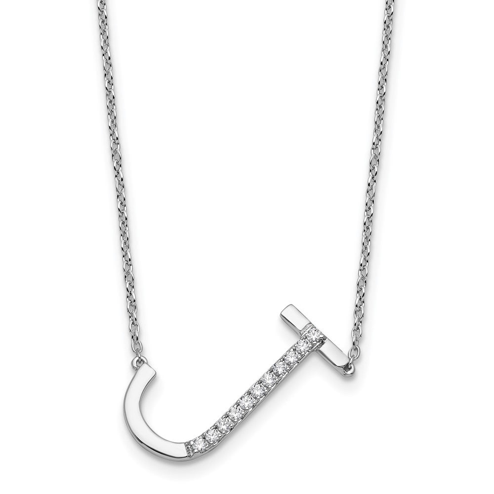 Sideways Diamond Initial Necklaces