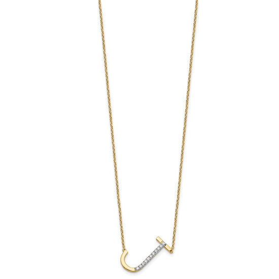Sideways Diamond Initial Necklaces