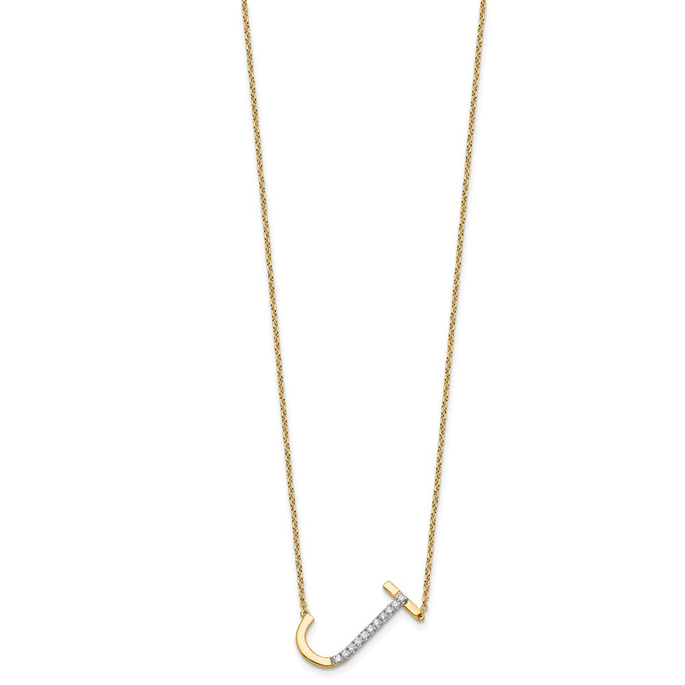 Sideways Diamond Initial Necklaces